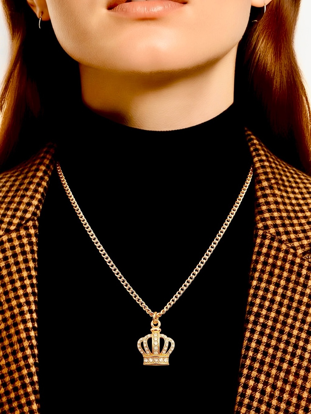 Vintage Juicy Couture Y2K rose gold-tone 
Crown Pendant
Necklace